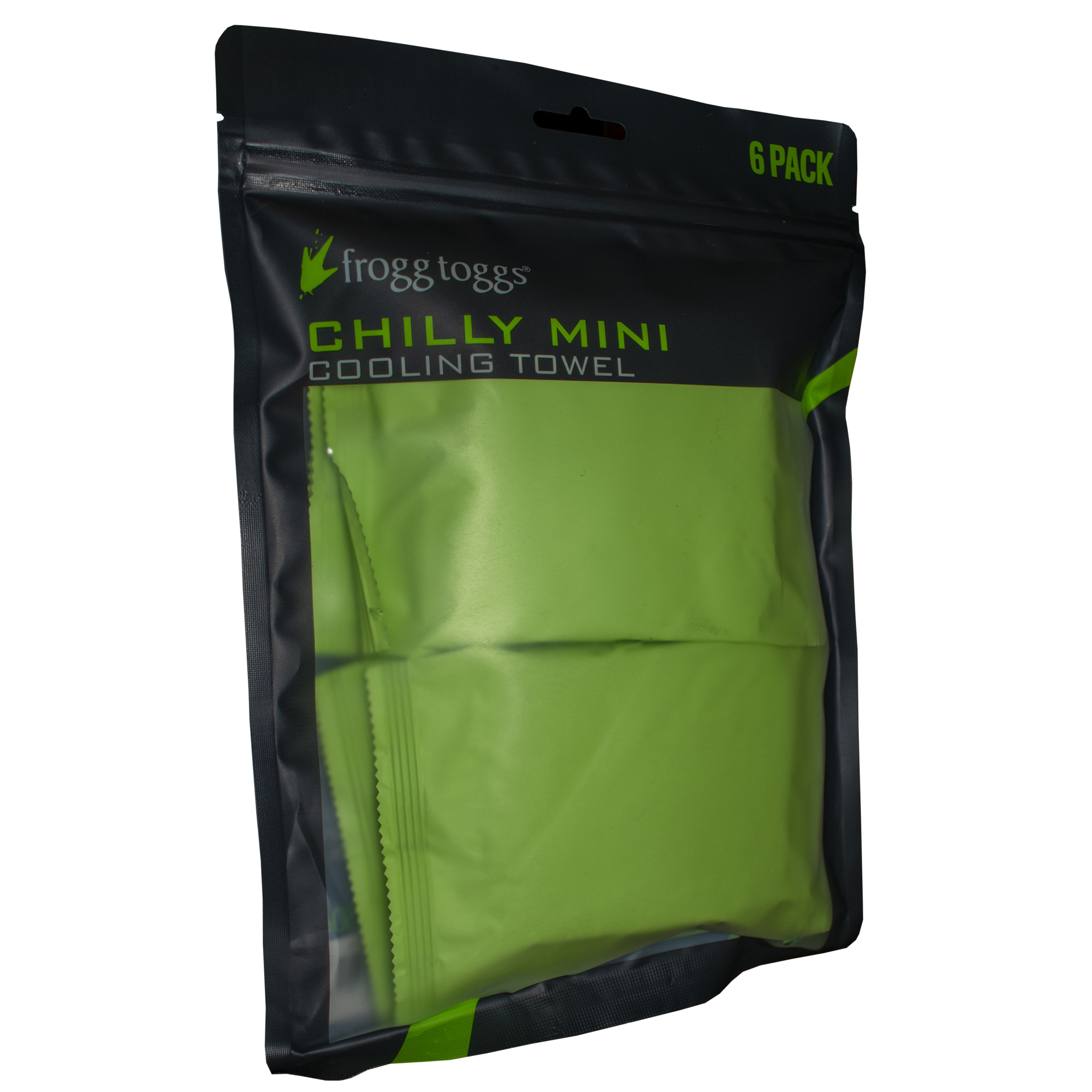 frogg toggs, Mini Chilly Pad | Lime Green | 6-Pack Flat Pack, Model# 3MCW6PK-504